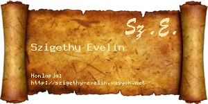 Szigethy Evelin névjegykártya